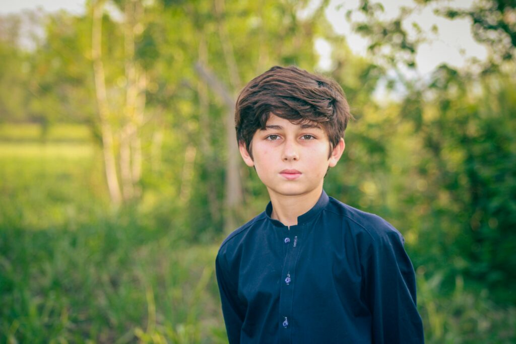 Teenager outdoors in natural light