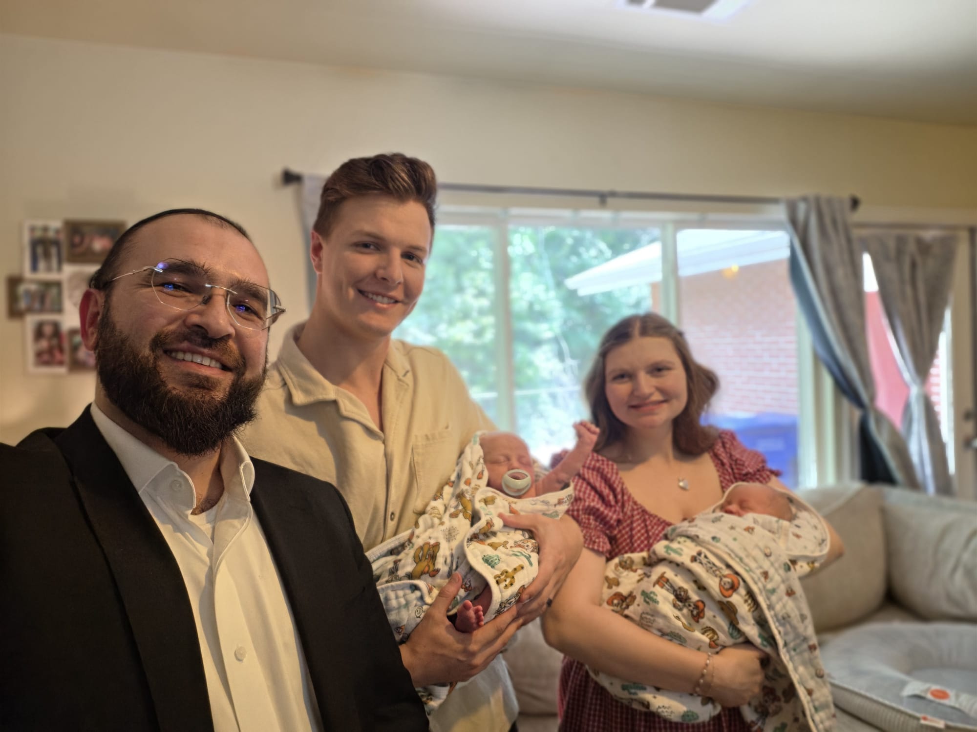 Family and baby photo for infant circumcision care
