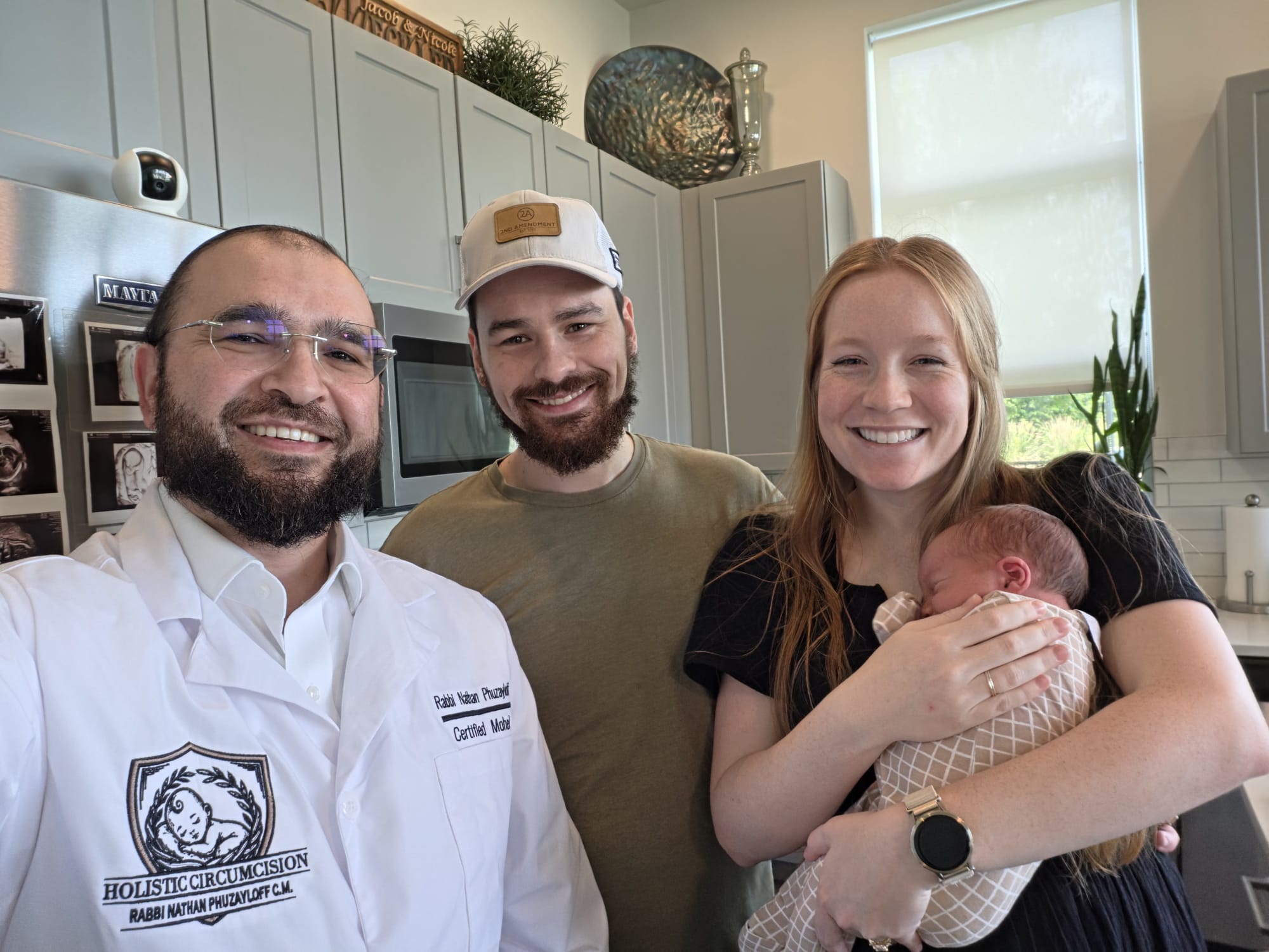 Family and baby photo for newborn circumcision care