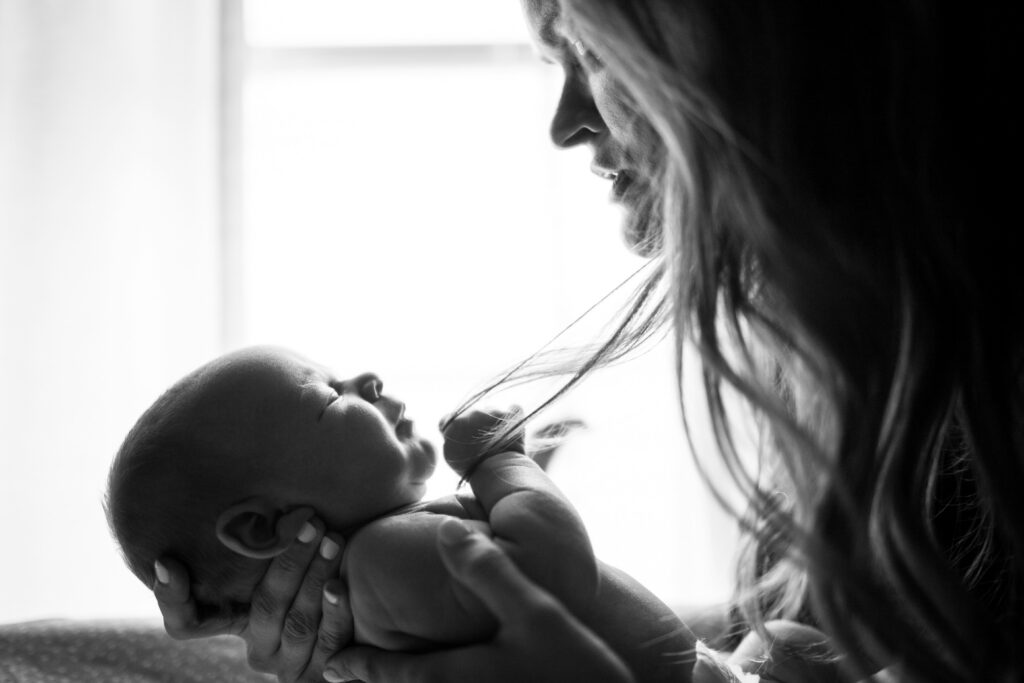 Young infant with a parent