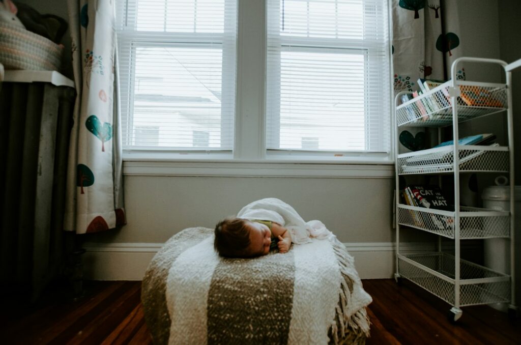 Newborn baby resting comfortably