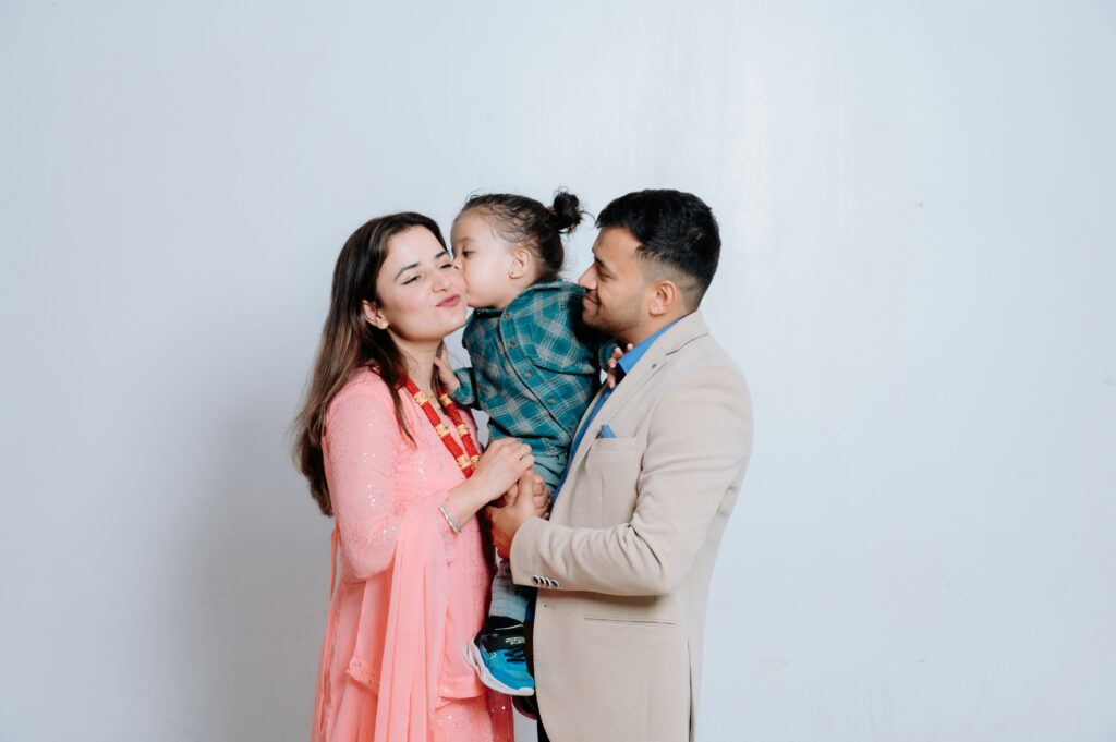 Toddler with parents